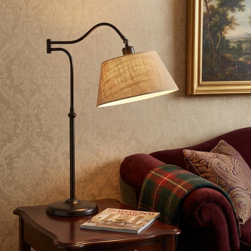 27" Black Desk Lamp With Empire Shade