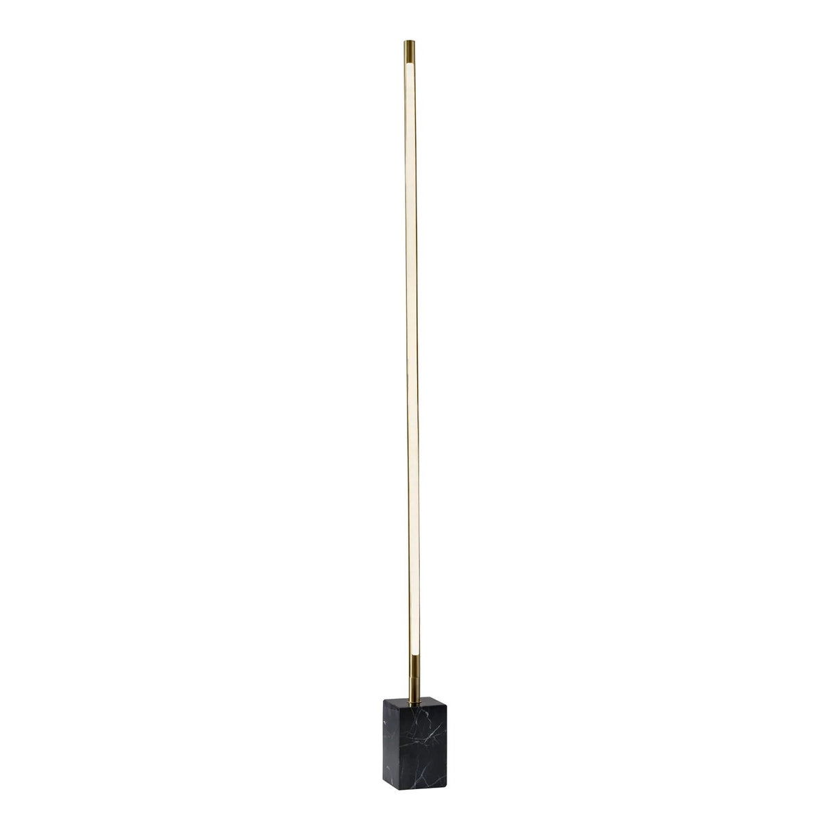 Brass Genuine Marble And Glass Column Floor Lamp