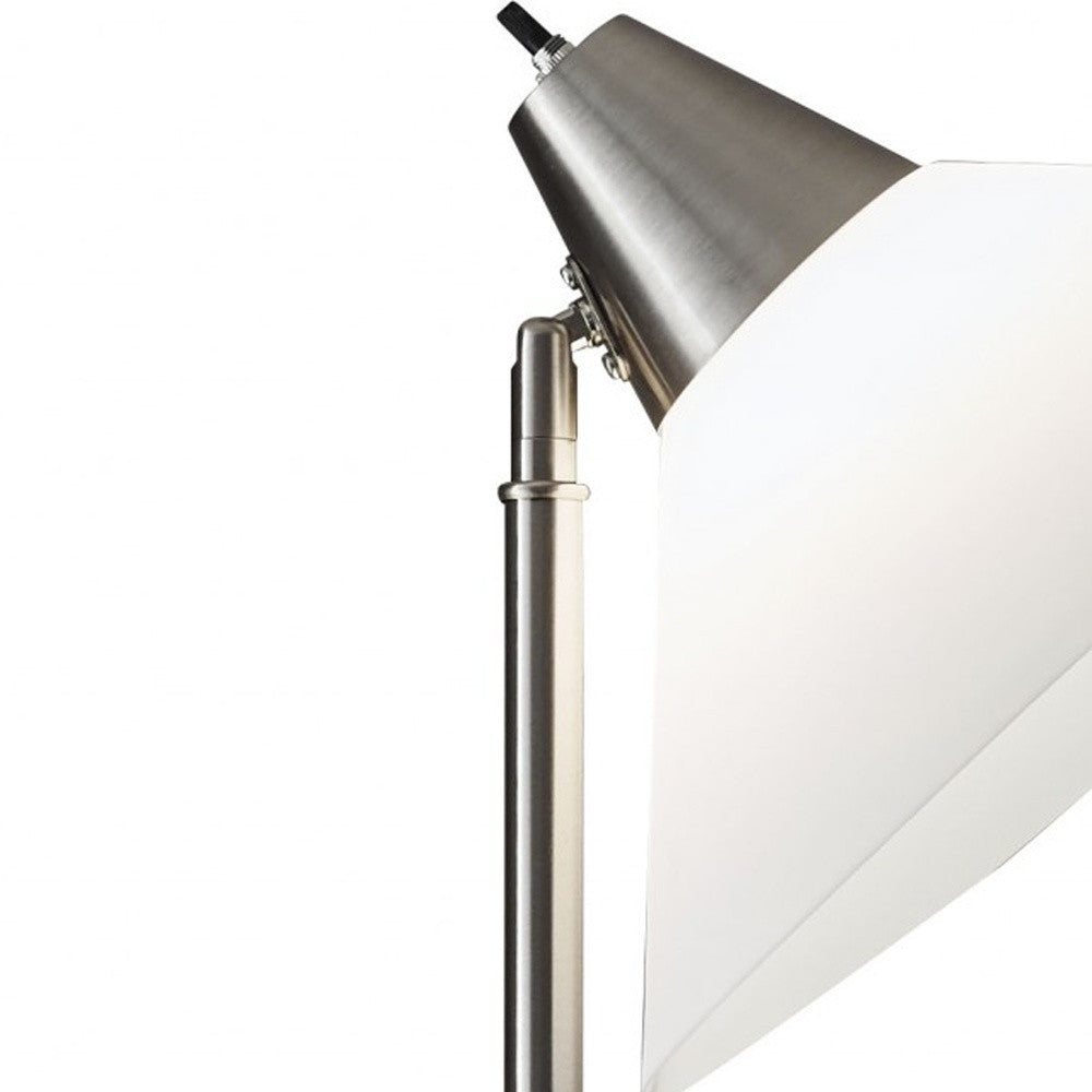72" Silver With White Plastic Shade