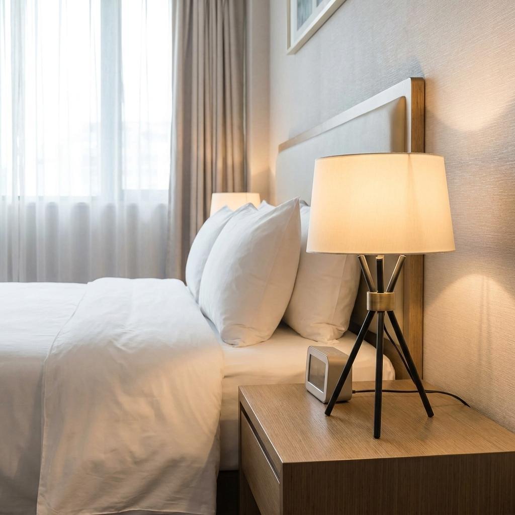 Black Metal Tripod Leg With Antique Brass Accent Table Lamp