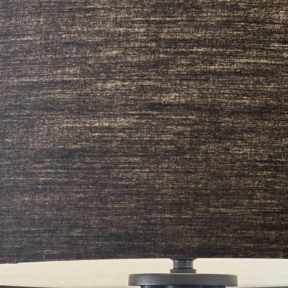 Black Metal Tripod Floor Lamp With Black Fabric Drum Shade