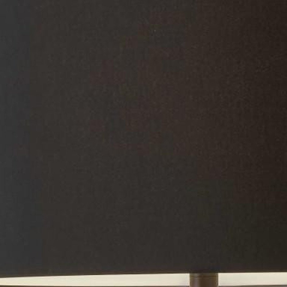 Black Metal Tripod Floor Lamp With Black Fabric Drum Shade