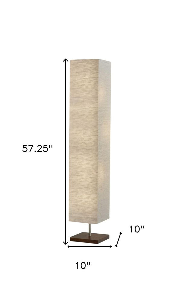58" Natural Column Floor Lamp With Natural Paper Shade