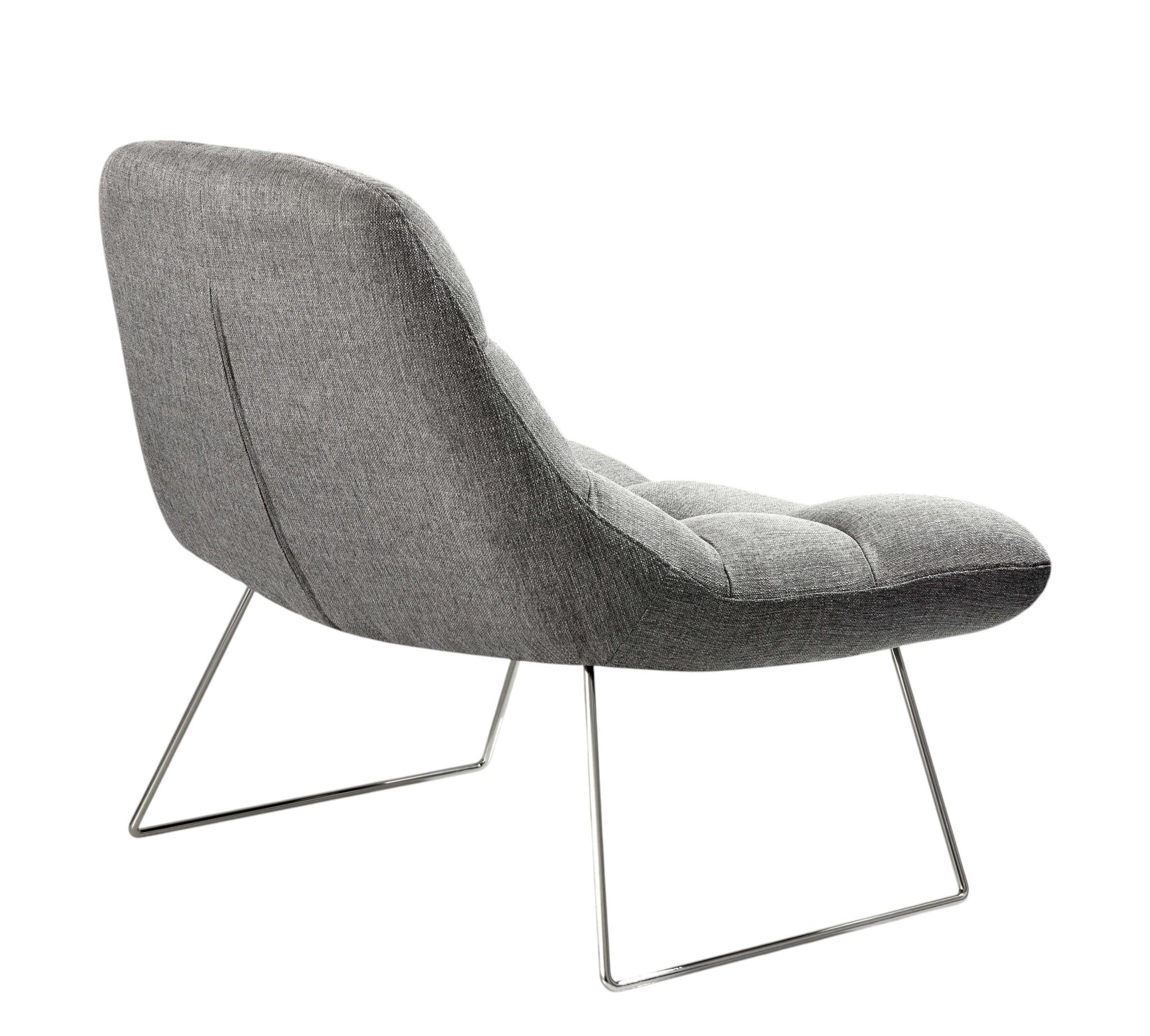 40" Gray and Silver Upholstered Tufted Butterfly Chair