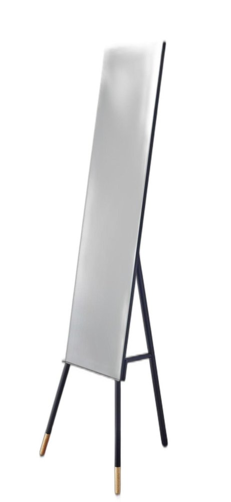 57" Black Metal Freestanding Framed Standing Mirror