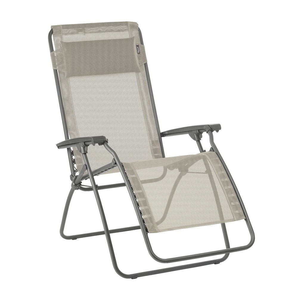 27" Ivory Steel Outdoor Zero Gravity Chair with Ivory Cushion
