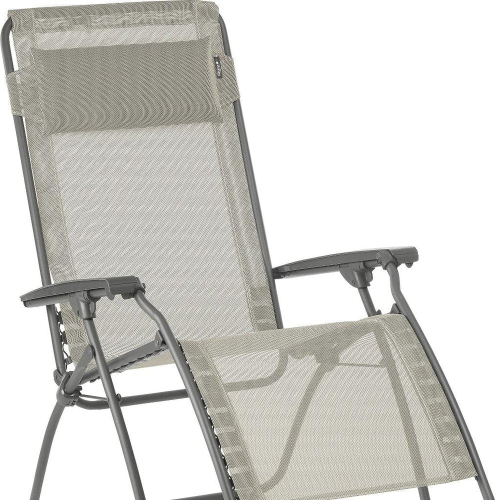 27" Ivory Steel Outdoor Zero Gravity Chair with Ivory Cushion