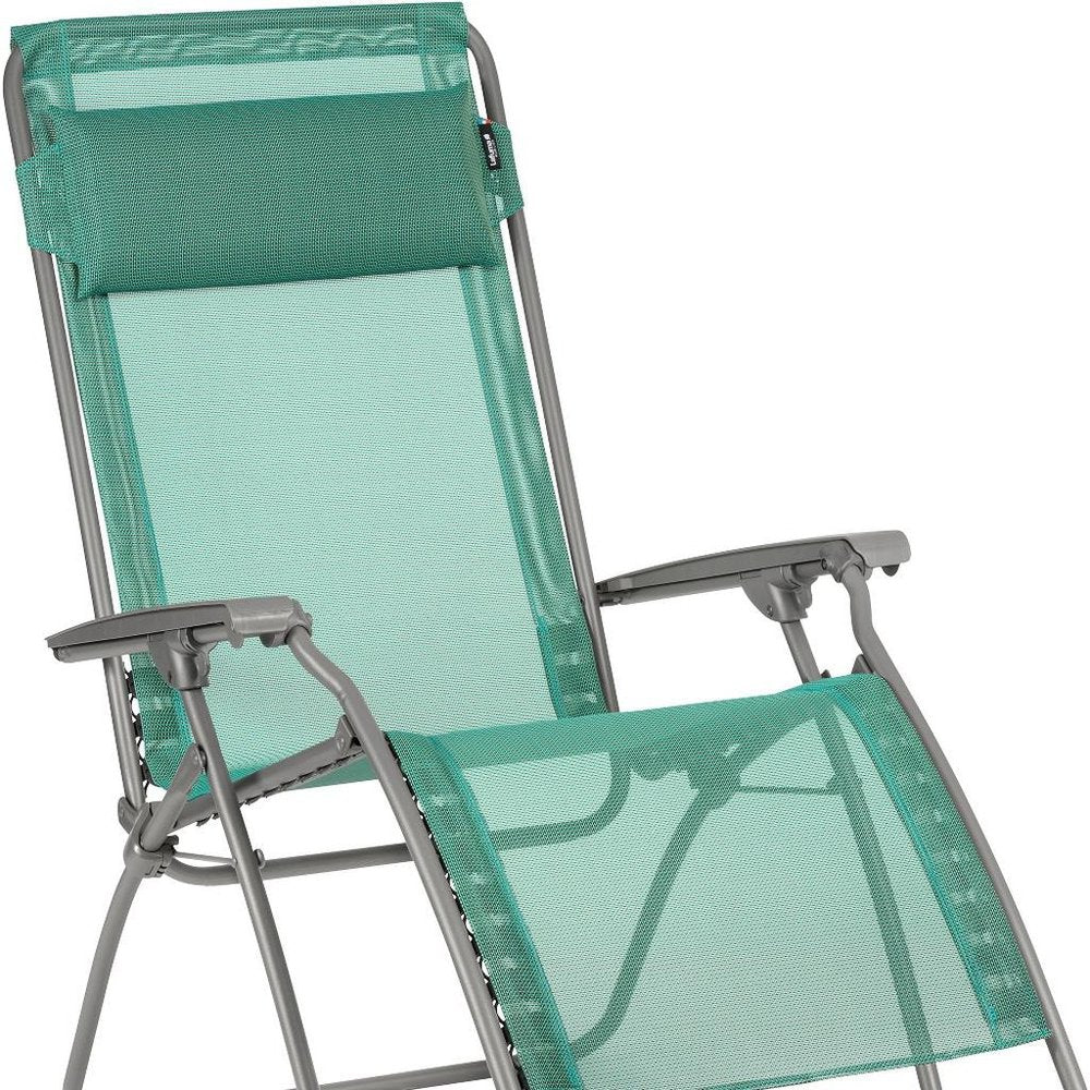 27" Green Metal Outdoor Zero Gravity Chair with Green Cushion