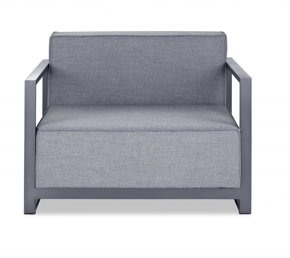39" Gray Fabric Arm Chair