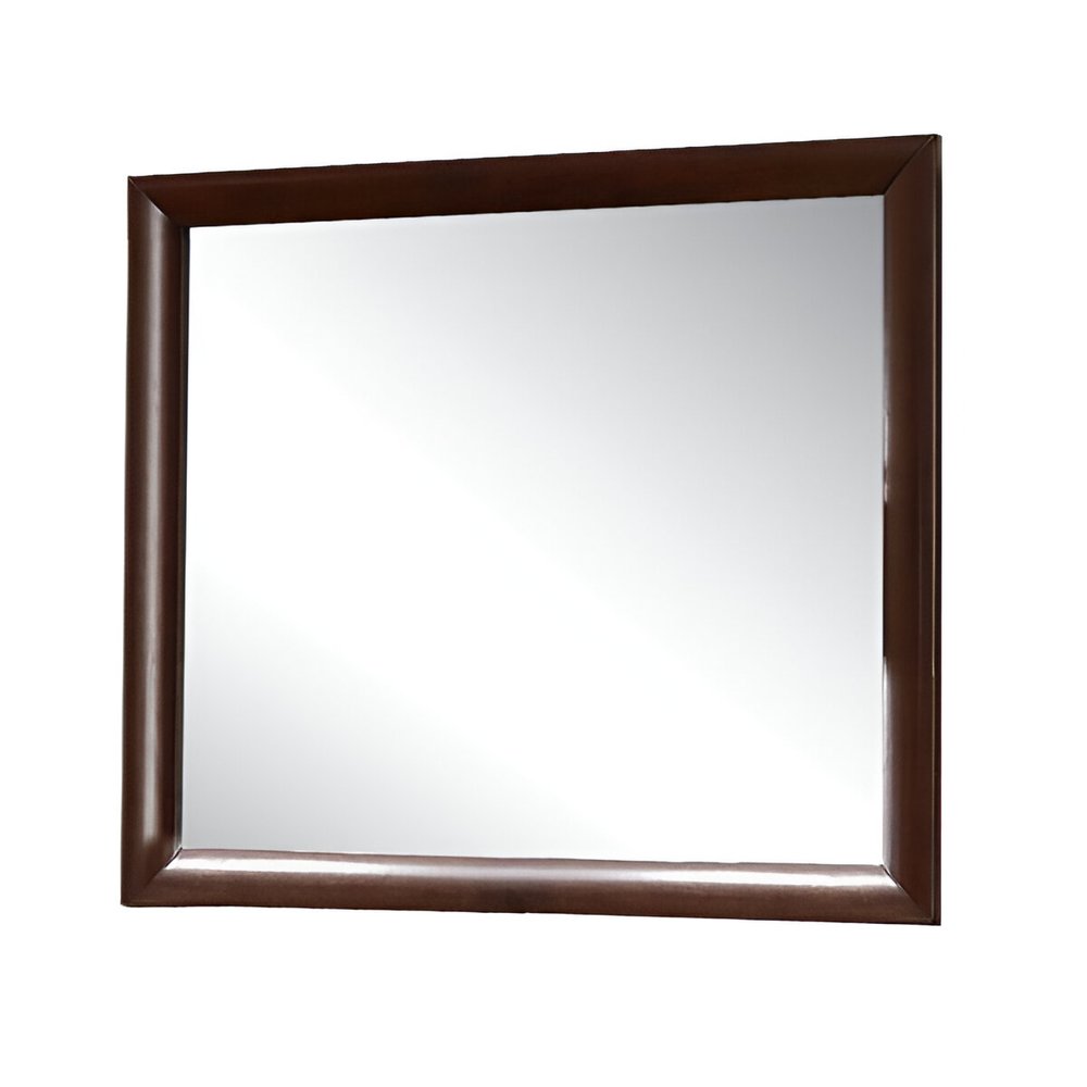 35" Espresso Wood Framed Mounted Dresser Mirror