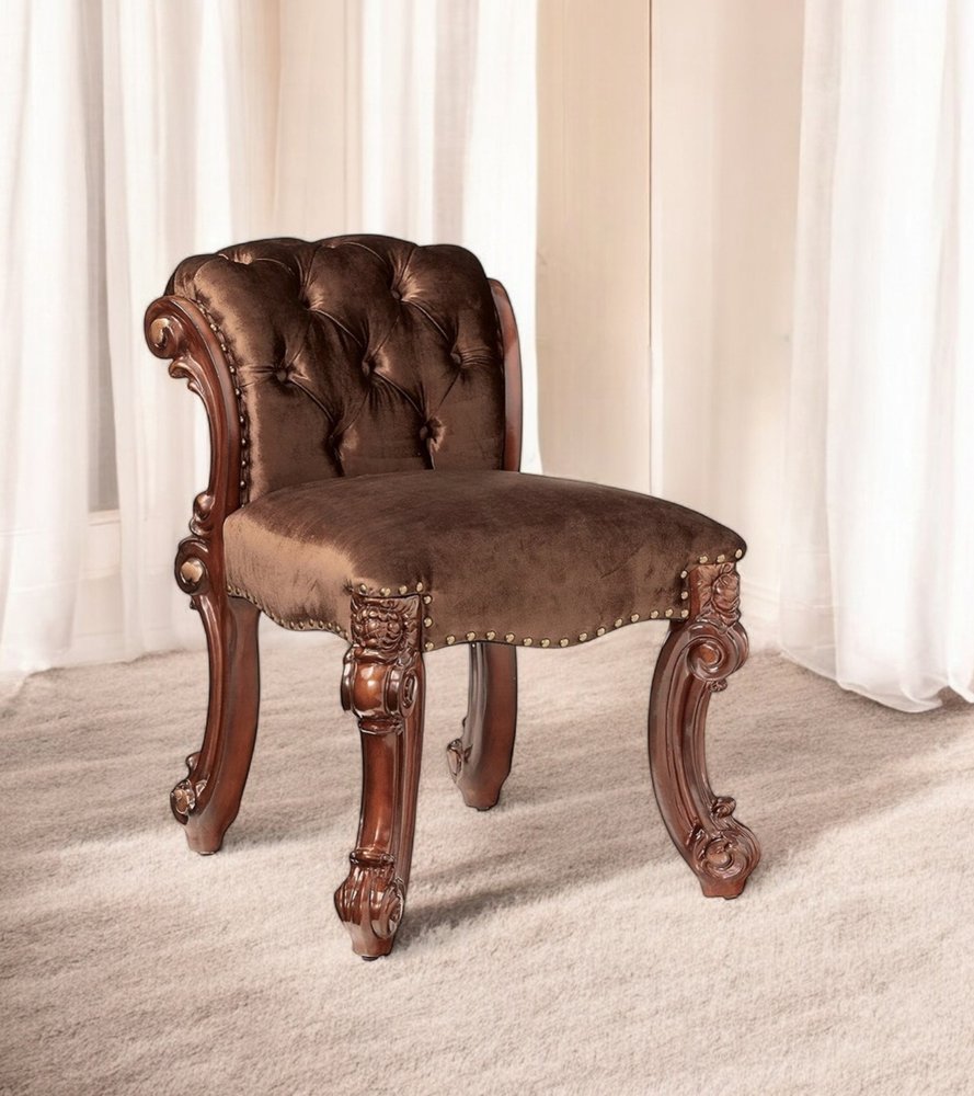 18" Solid Manufactured Wood and Fabric Bar Chair