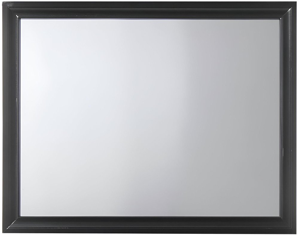 36" Black Wood Dresser Mount Framed Mirror