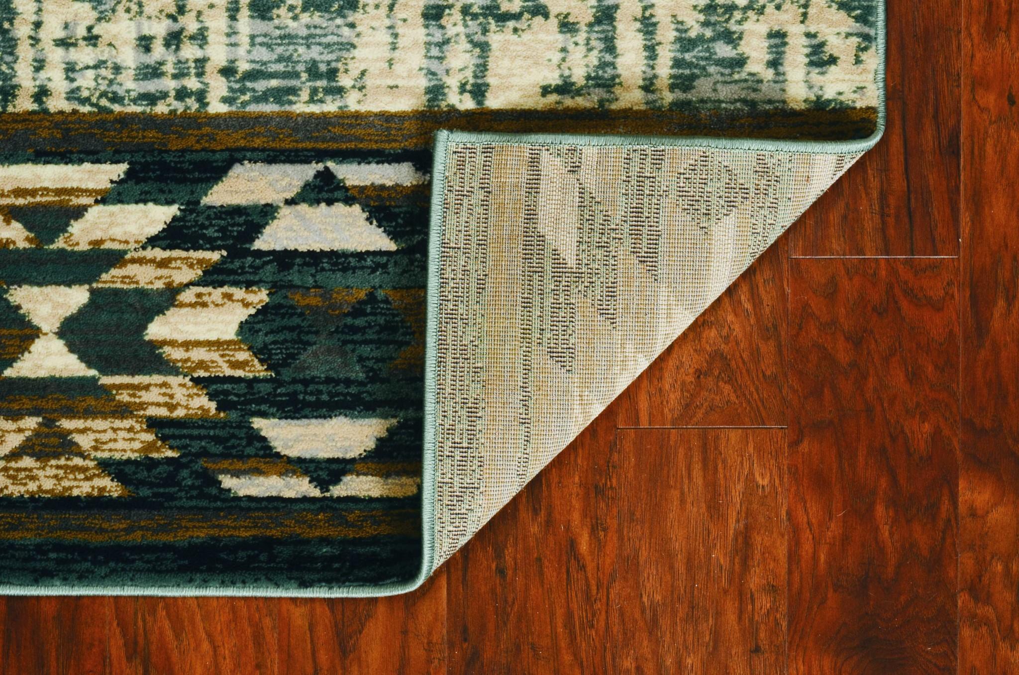 3' X 5' Slate Blue And Ivory Southwestern Area Rug
