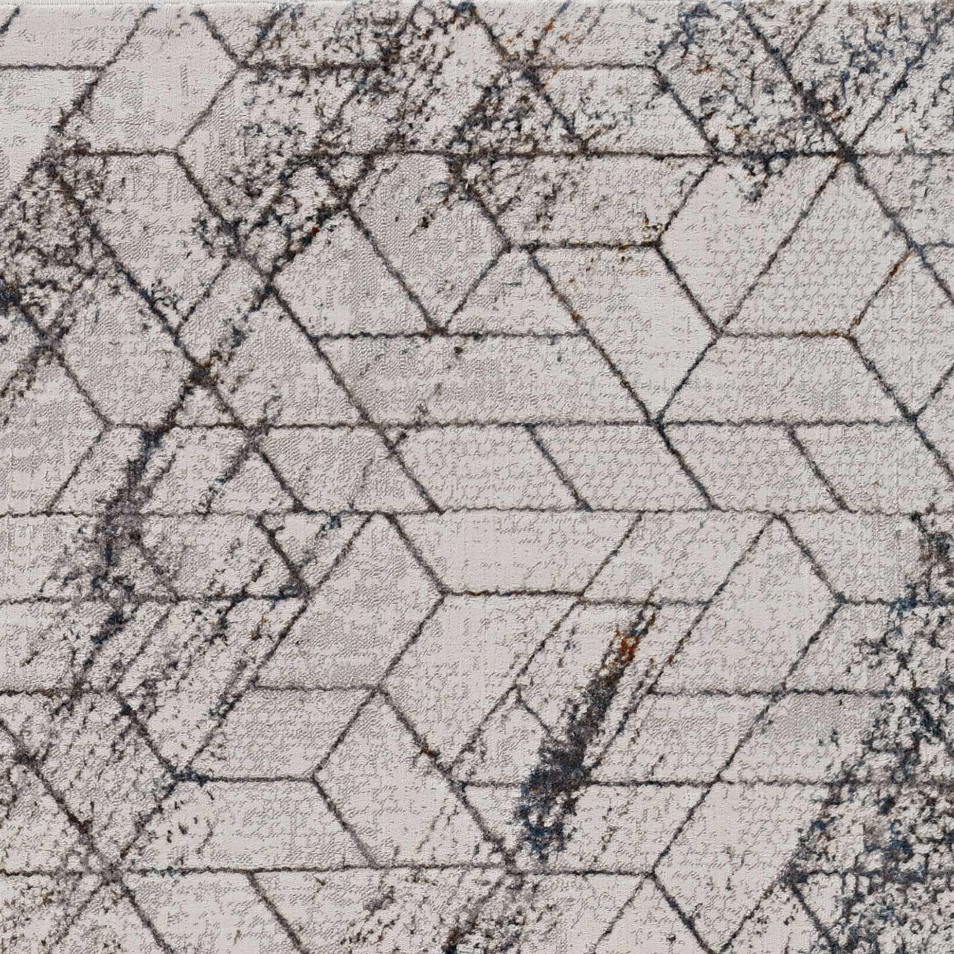 7' X 10' Ivory And Brown Geometric Area Rug