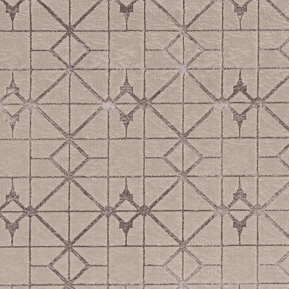 3' X 5' Ivory And Brown Geometric Area Rug