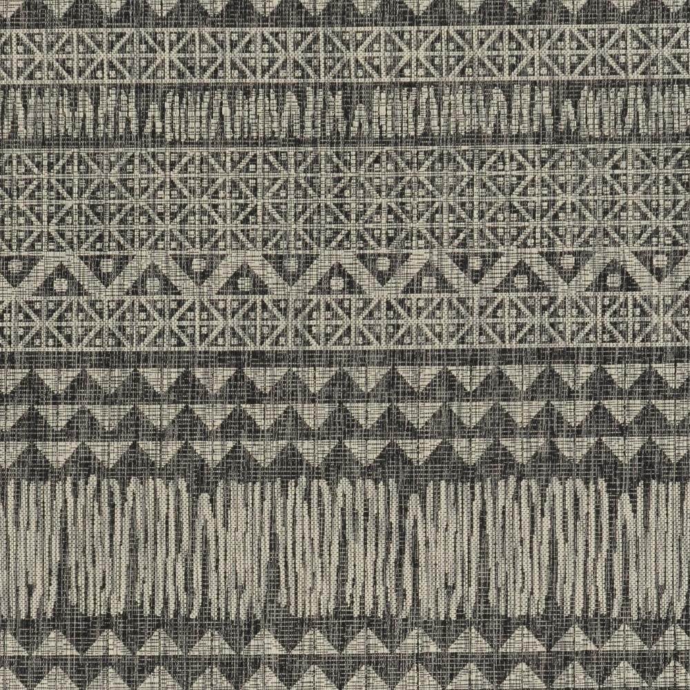 3' X 5' Charcoal And Gray Tribal Area Rug