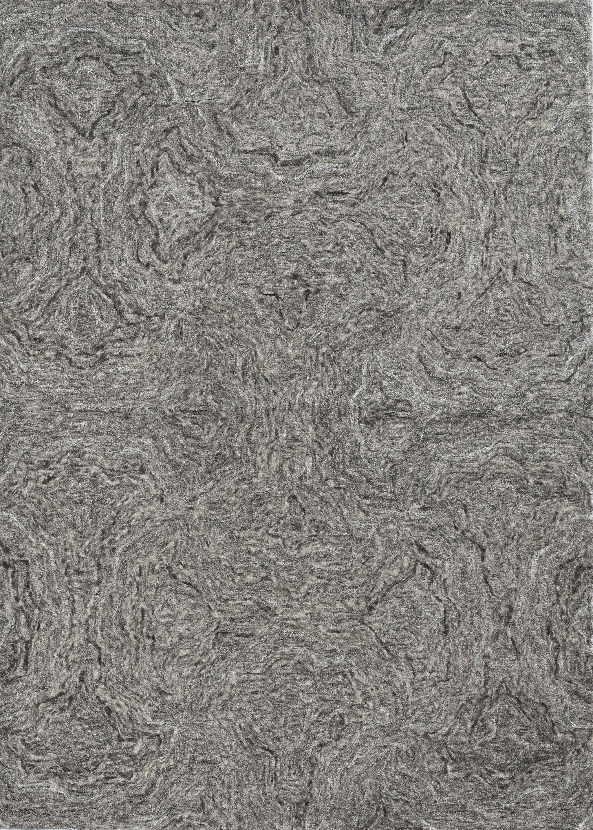 3' X 5' Gray And Dark Gray Abstract Hand Tufted Area Rug