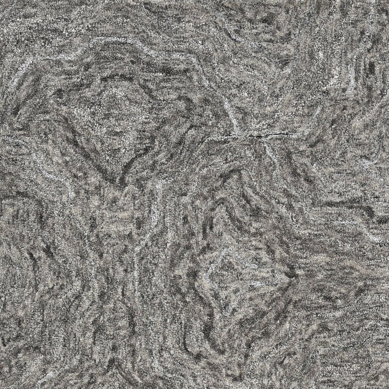 3' X 5' Gray And Dark Gray Abstract Hand Tufted Area Rug