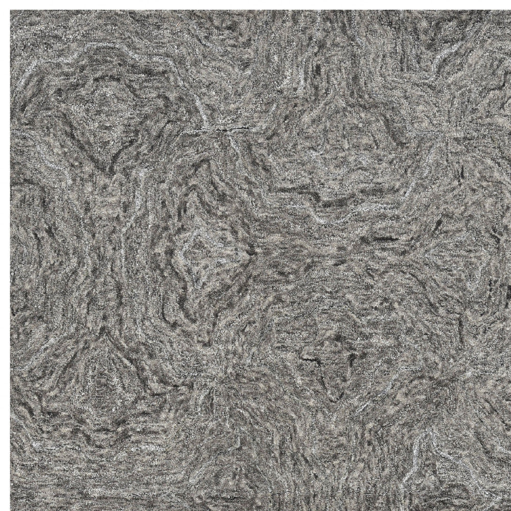 3' X 5' Gray And Dark Gray Abstract Hand Tufted Area Rug