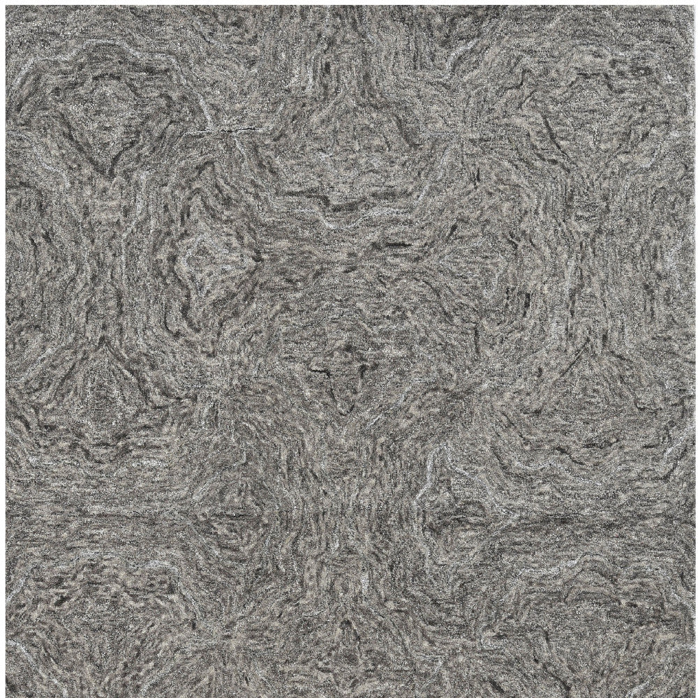 3' X 5' Gray And Dark Gray Abstract Hand Tufted Area Rug