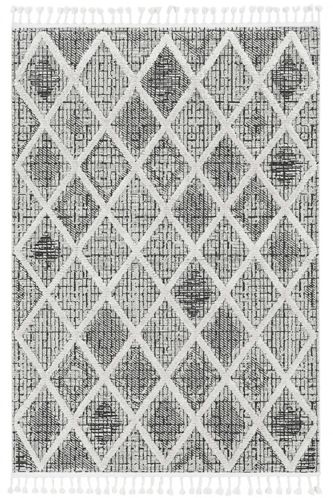 12' X 15' Cream And Charcoal Geometric Area Rug