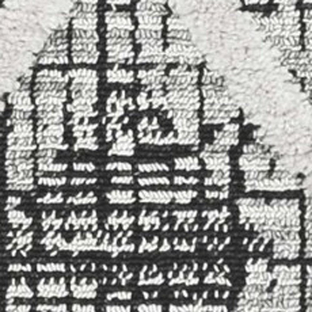 12' X 15' Cream And Charcoal Geometric Area Rug