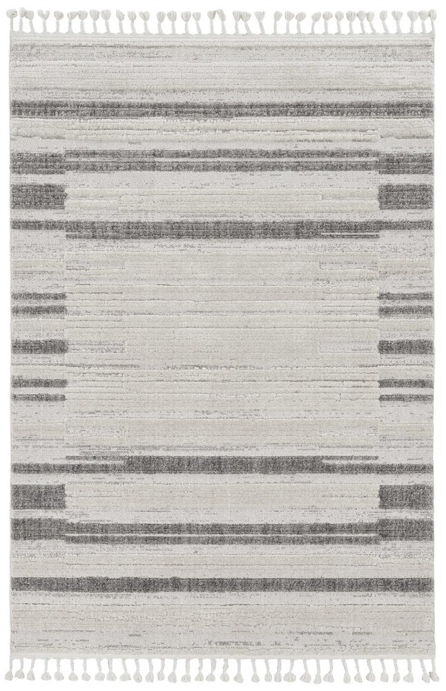 12' X 15' Gray and Ivory Abstract Area Rug
