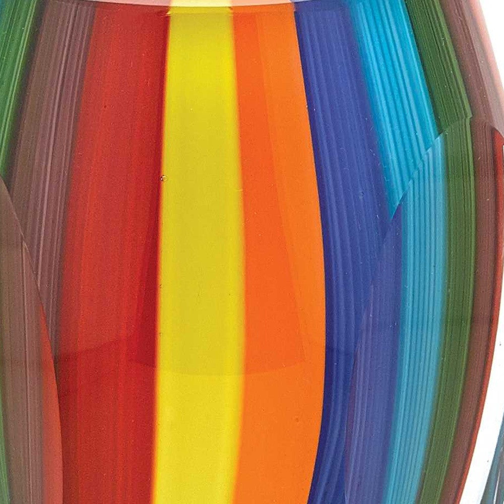 6 Multicolor Art Glass Vase
