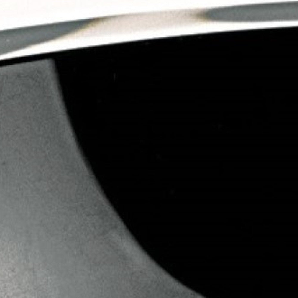 6" Black Mouth Blown Crystal Thick Walled Bowl