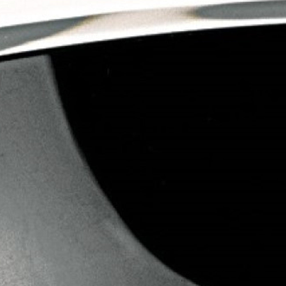 6" Black Mouth Blown Crystal Thick Walled Bowl