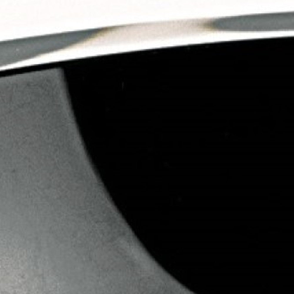 6" Black Mouth Blown Crystal Thick Walled Bowl