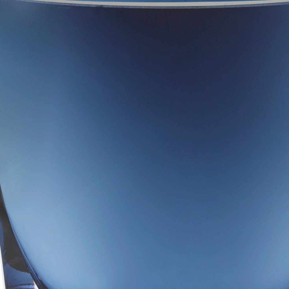 8" Midnight Blue And Clear Oval Crystal Glass Table Vase