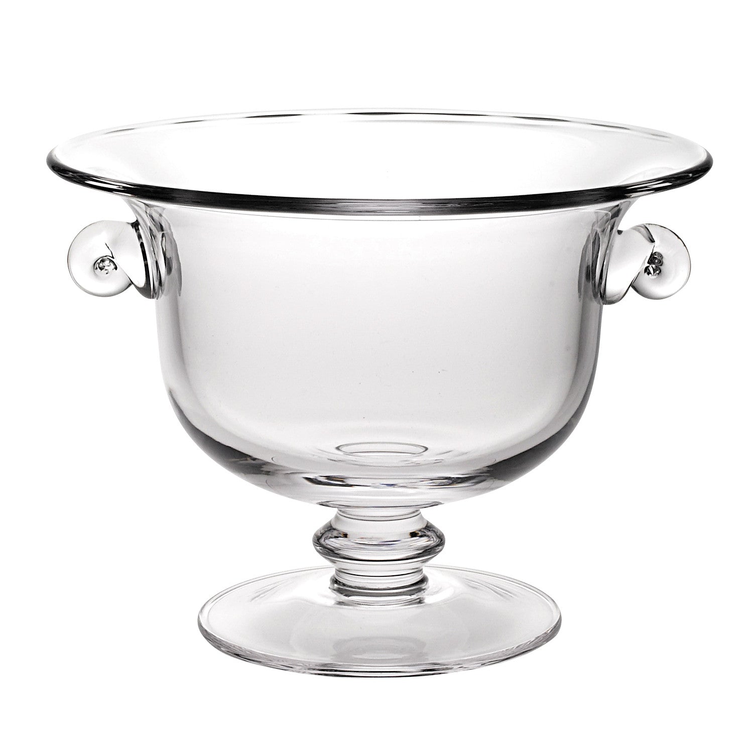 11" Clear Mouth Blown Crystal Round Pedestal Centerpiece Bowl