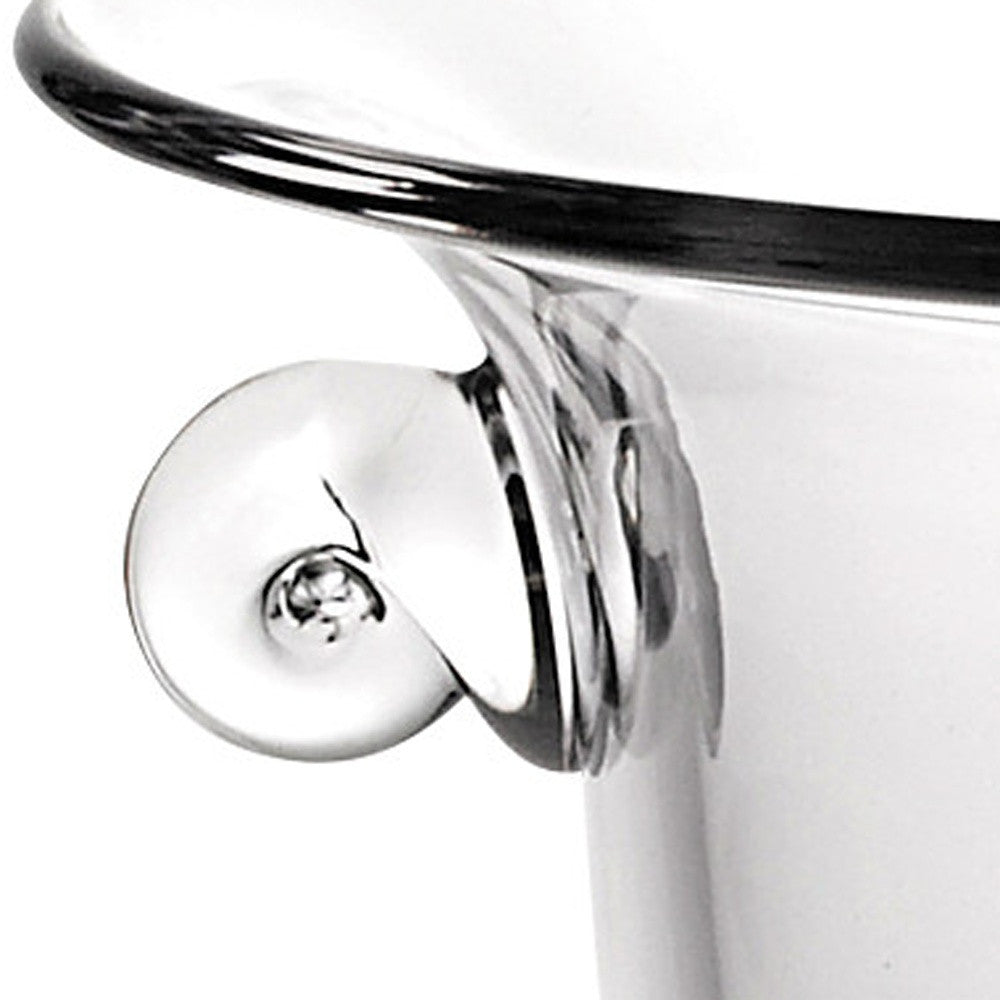 11" Clear Mouth Blown Crystal Round Pedestal Centerpiece Bowl