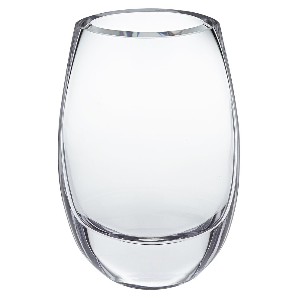 8" Clear Oval Crystal Glass Table Vase
