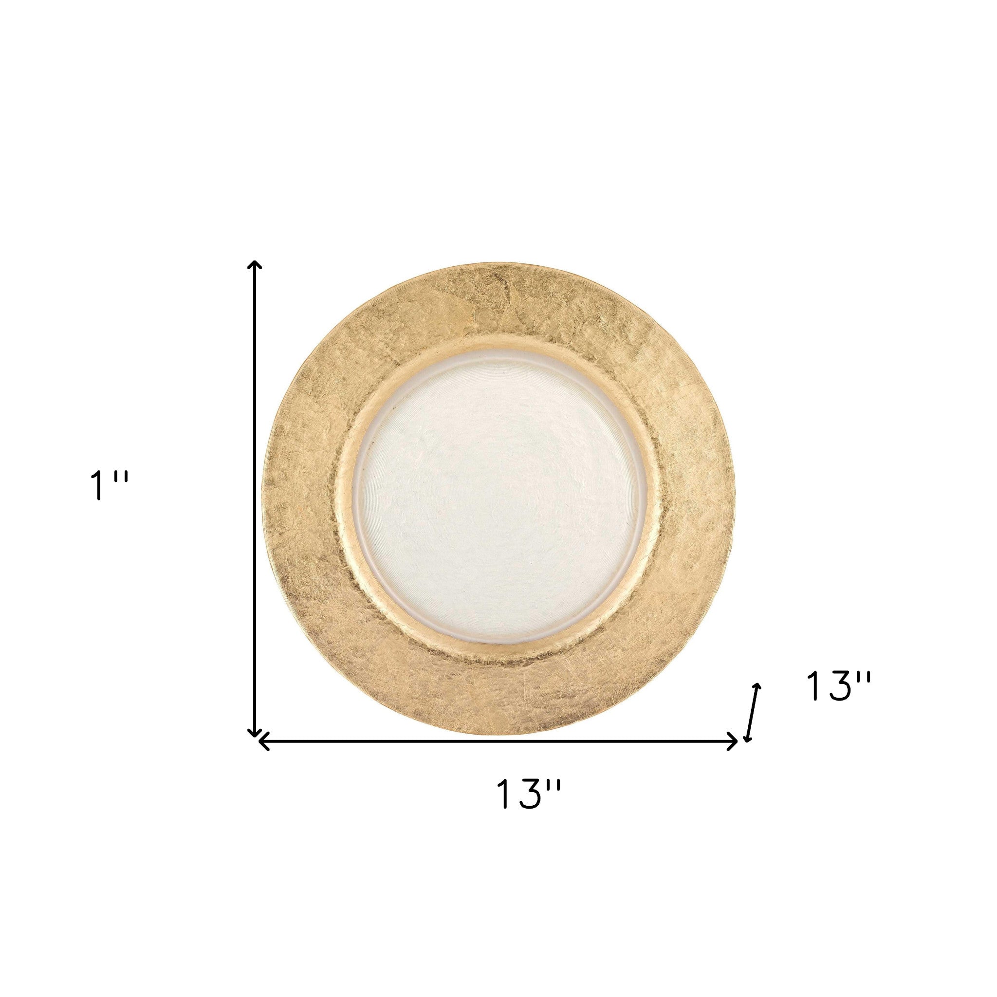 13" Gold Leaf Glass Charger Plate