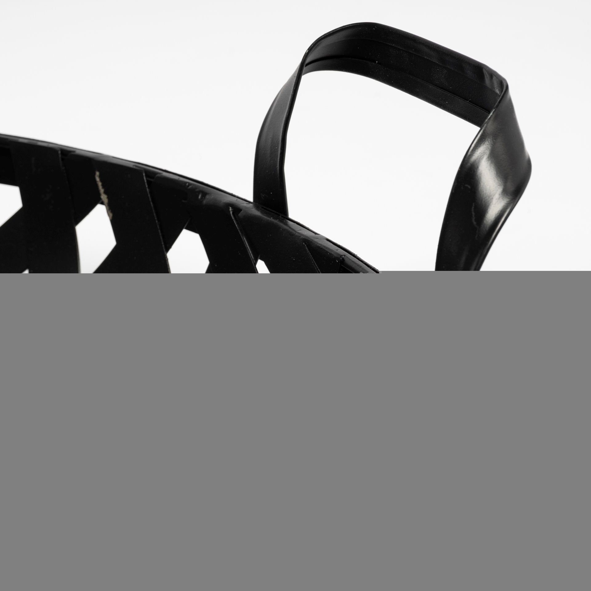 Set of Two Black Round Metal Indoor Outdoor Tray With Handles