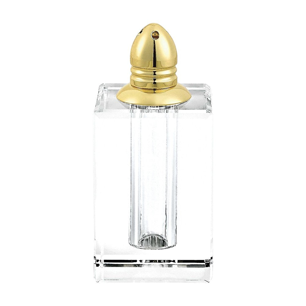 Set of Two Clear And Gold Crystal Pepper Shakers