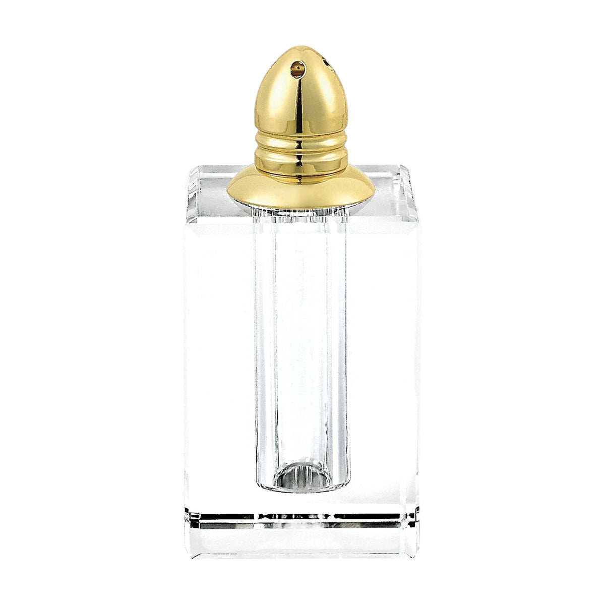 Set of Two Clear And Gold Crystal Pepper Shakers