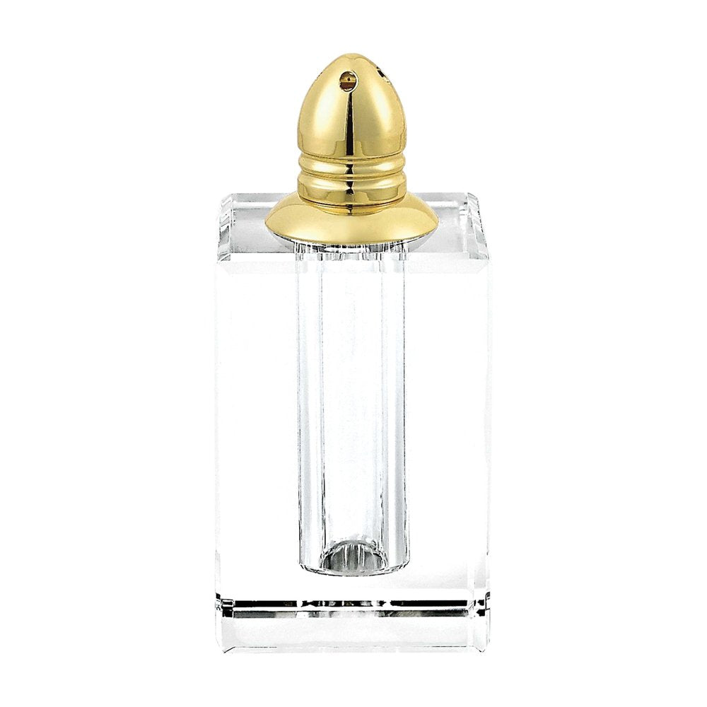 Set of Two Clear And Gold Crystal Pepper Shakers