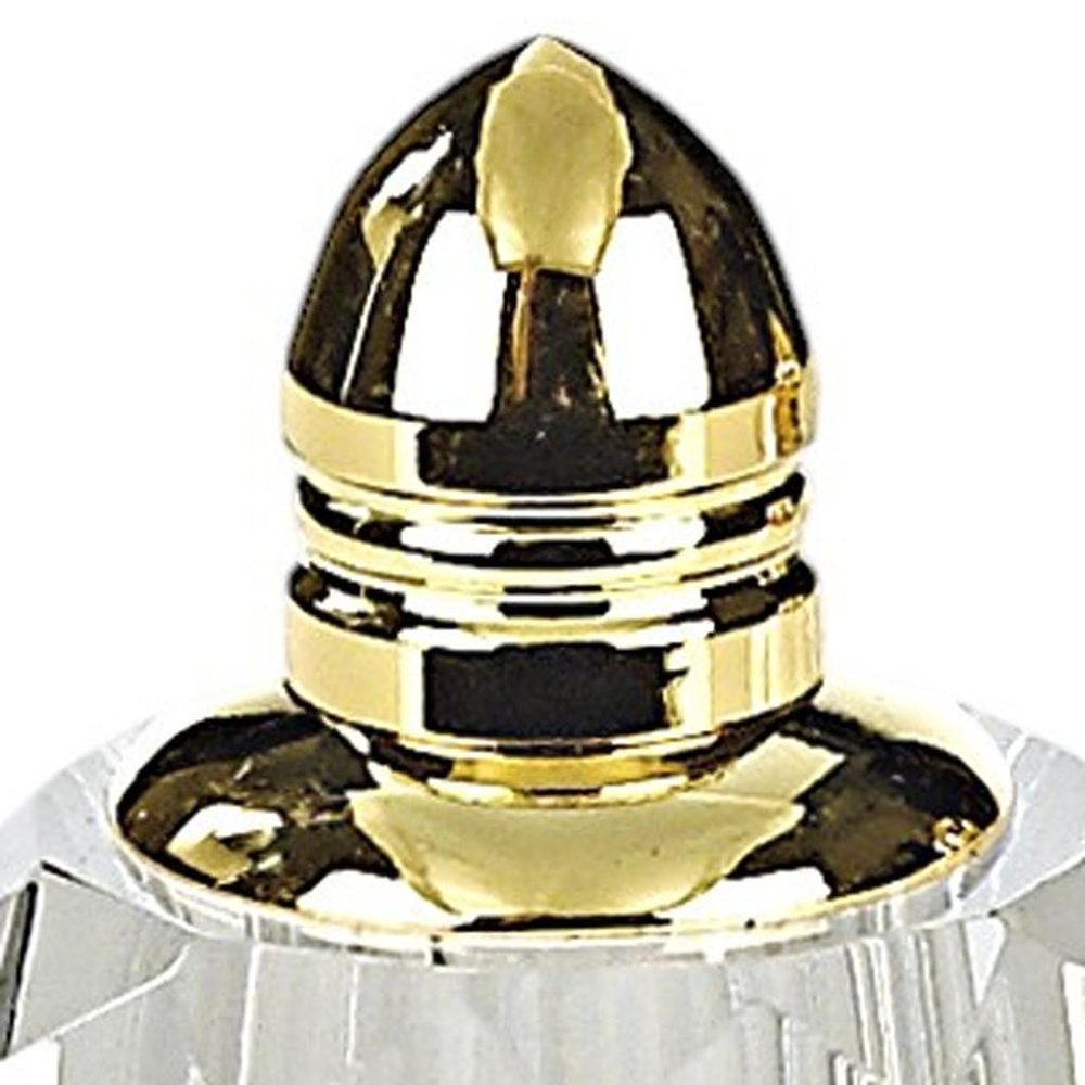 Set of Two Clear And Gold Crystal Geometric Pepper Shakers
