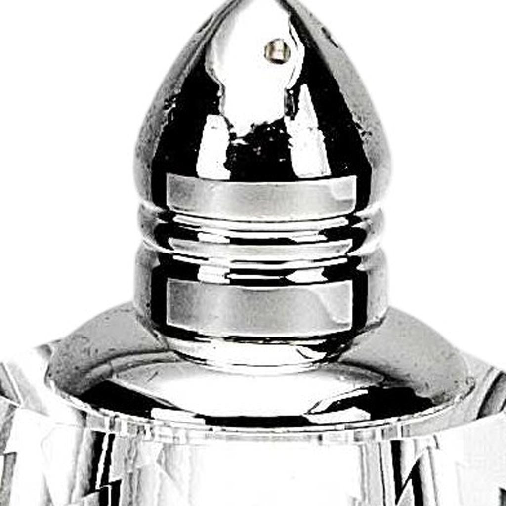 Set of Two Clear And Silver Crystal Geometric Pepper Shakers