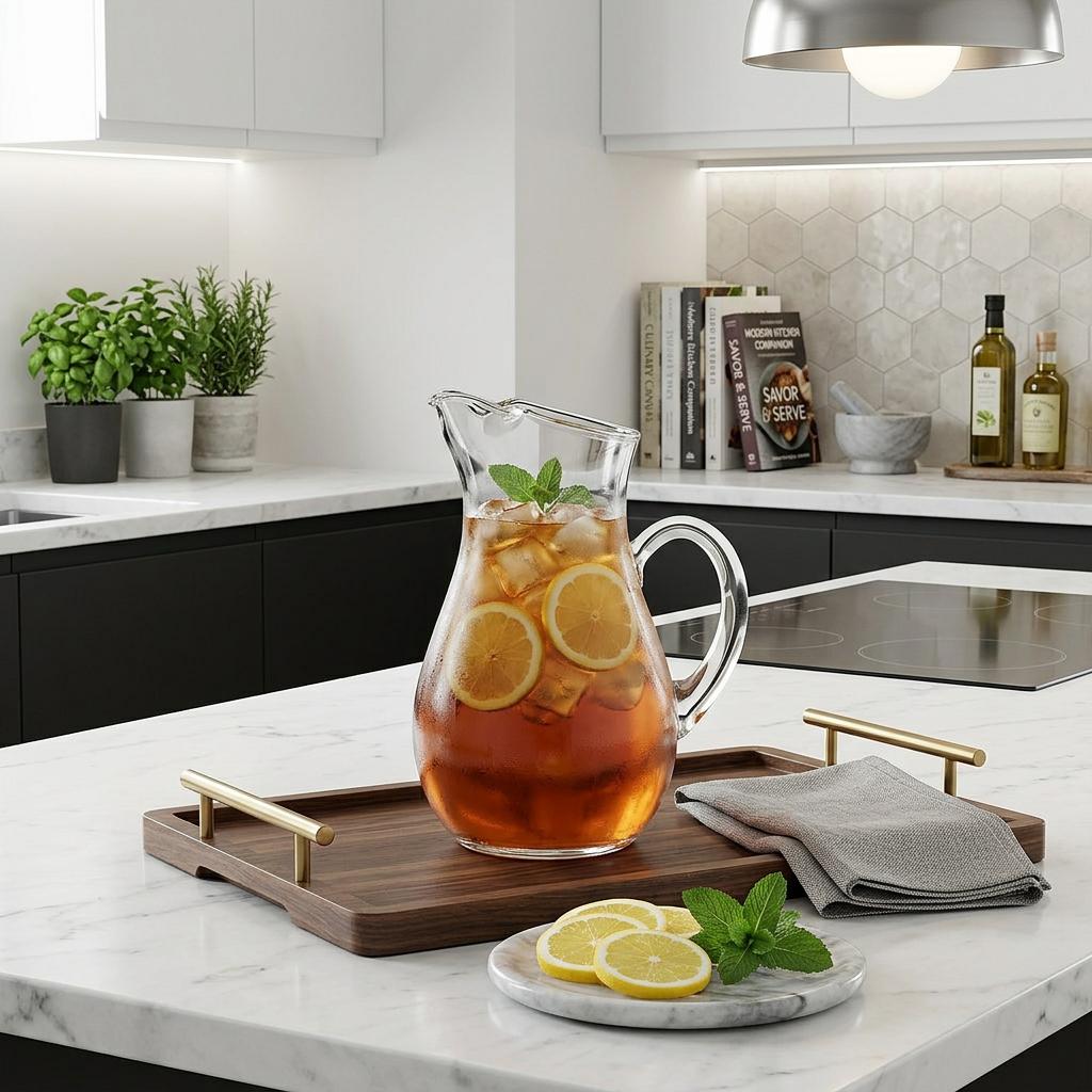 Mouth Blown Ice Tea Martini Or Water Glass Pitcher 36 Oz