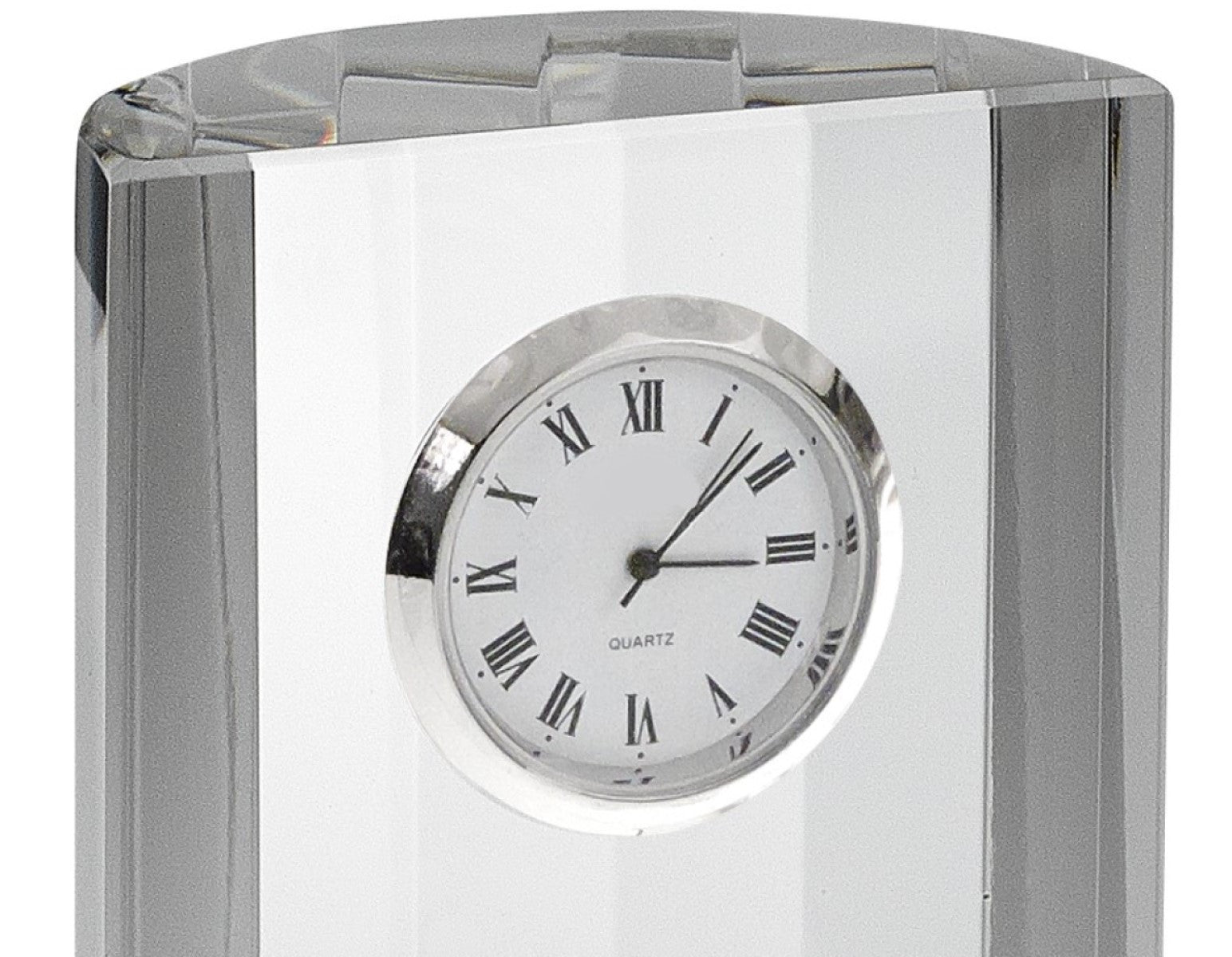 5" Silver Crystal Table Clock