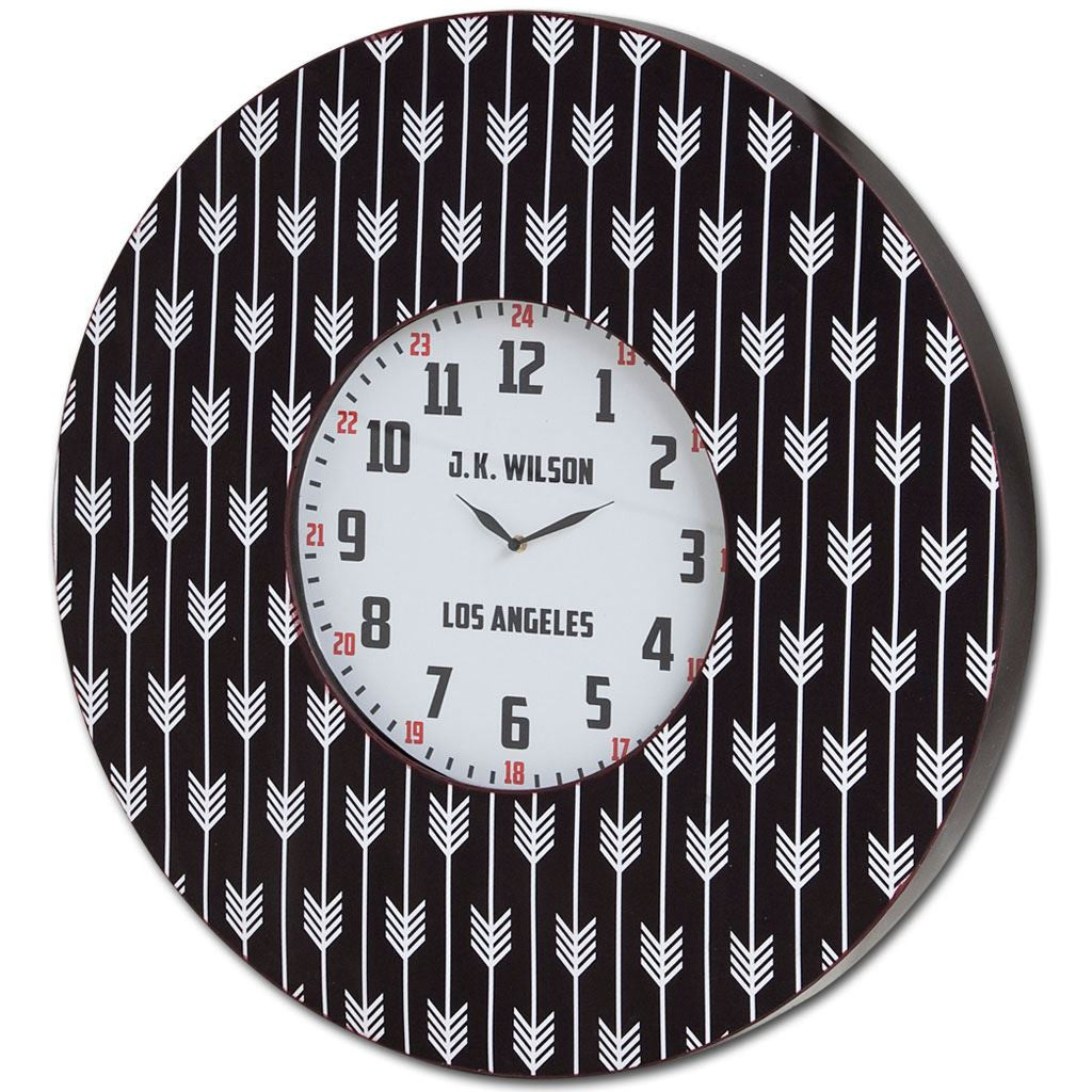 4" Black And White Metal Analog Round Wall Clock