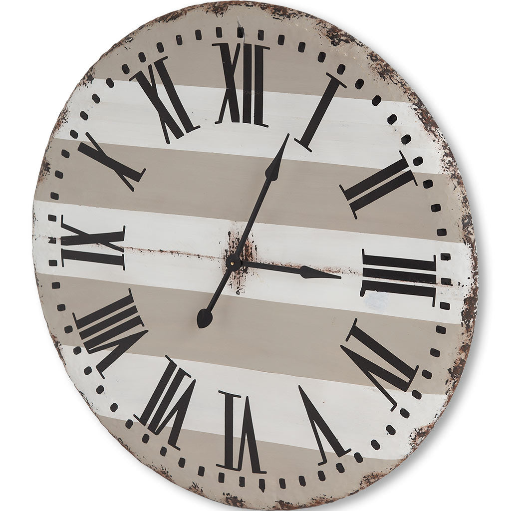 3" Circle Gray And White Wood Analog Wall Clock