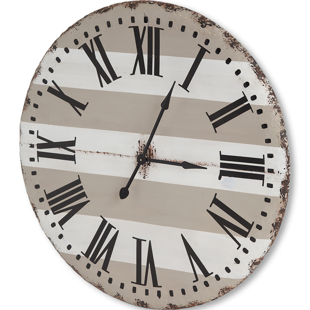 3" Gray And White Metal Analog Round Wall Clock