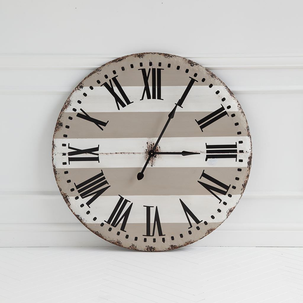 3" Circle Gray And White Wood Analog Wall Clock