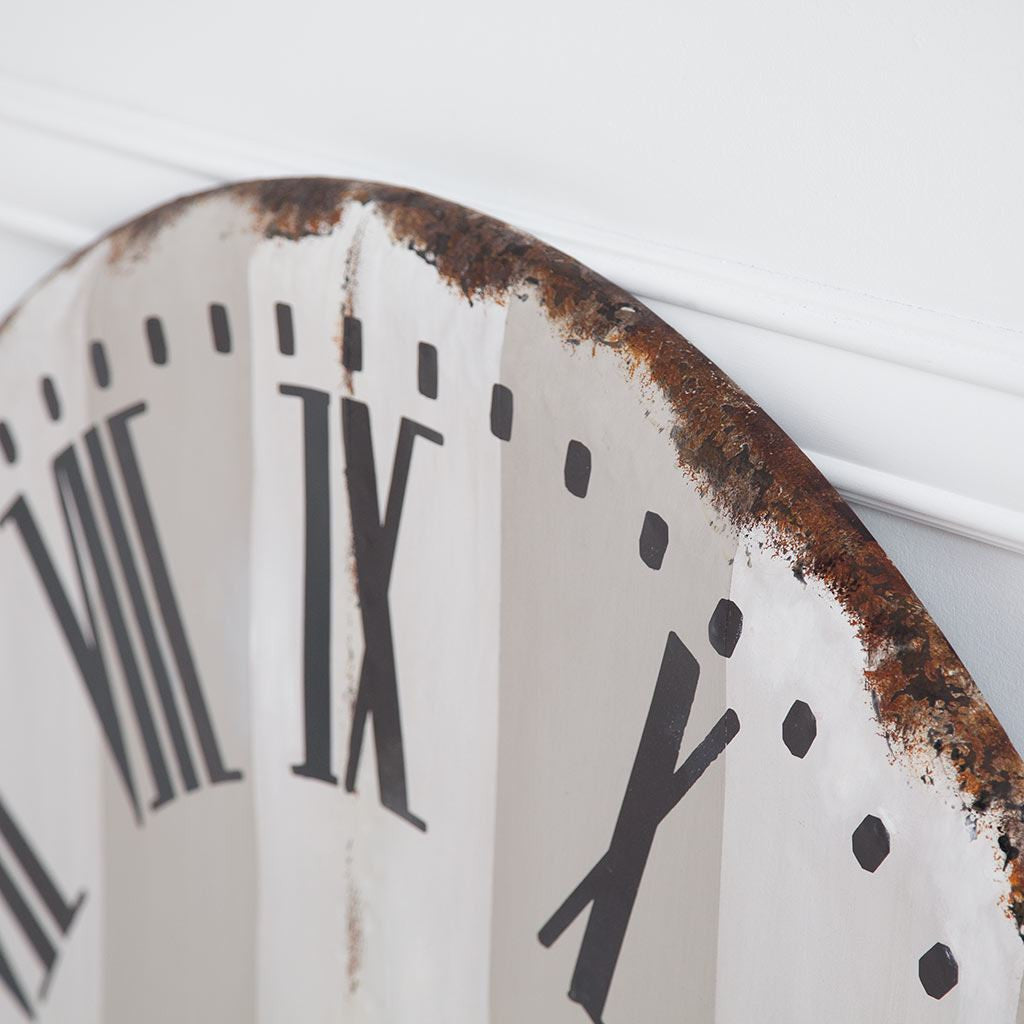 3" Gray And White Metal Analog Round Wall Clock