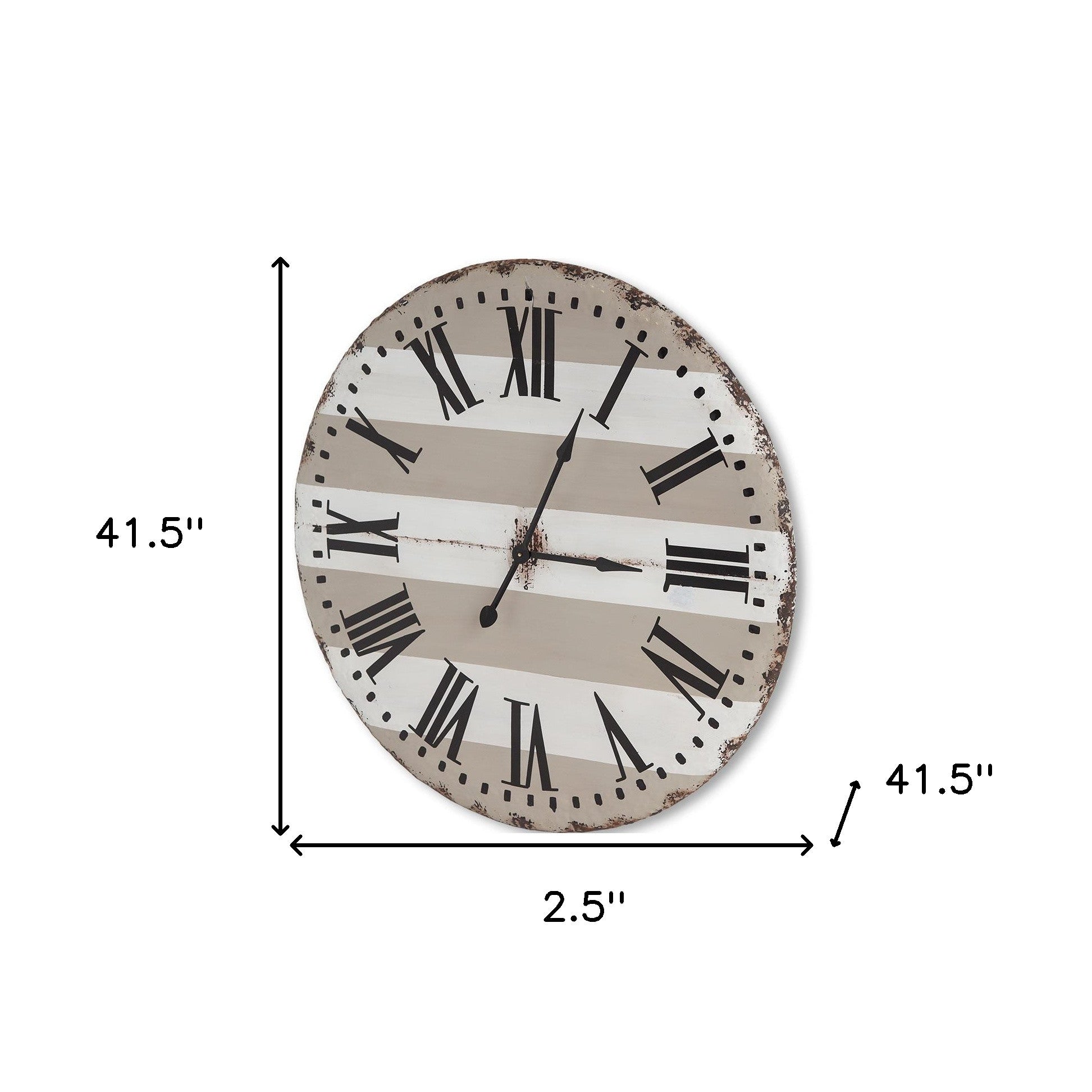 3" Gray And White Metal Analog Round Wall Clock